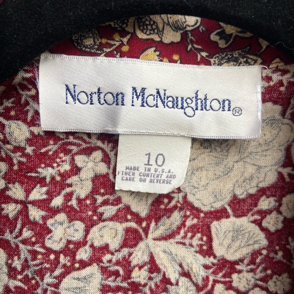 Norton McNaughton Vintage Red Floral Button Down Shirt - Picture 2 of 7